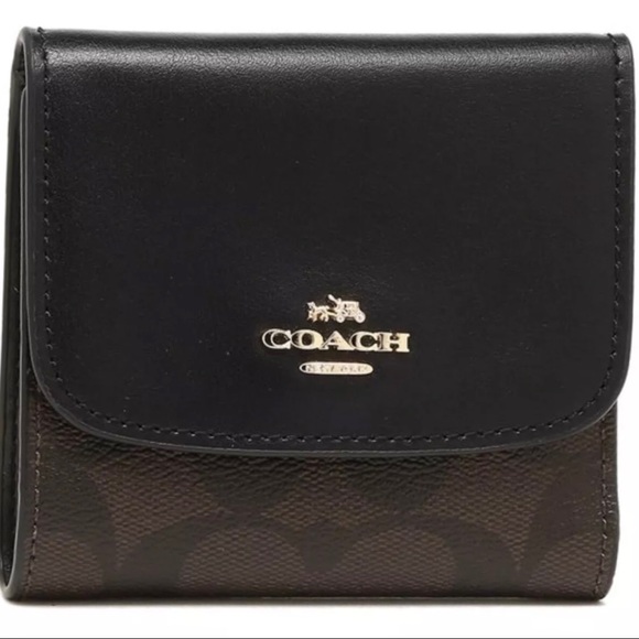 Coach Handbags - Coach Wallet Black & Brown Logo Design